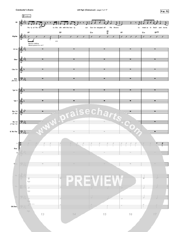 Lift High (Emmanuel) Conductor's Score (Gateway Worship)