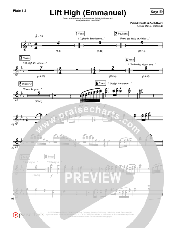 Lift High (Emmanuel) Flute 1,2 (Gateway Worship)