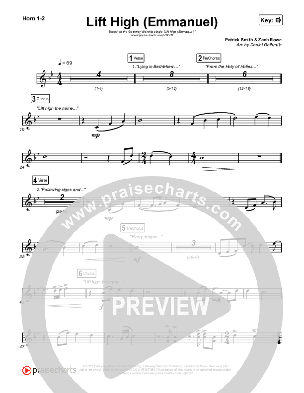 Lift High (Emmanuel) French Horn 1,2 (Gateway Worship)