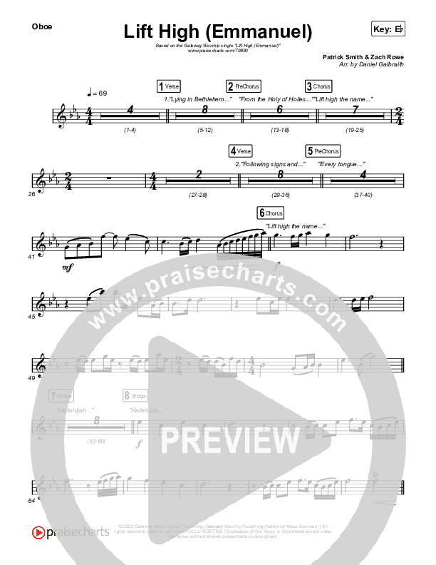 Lift High (Emmanuel) Oboe (Gateway Worship)
