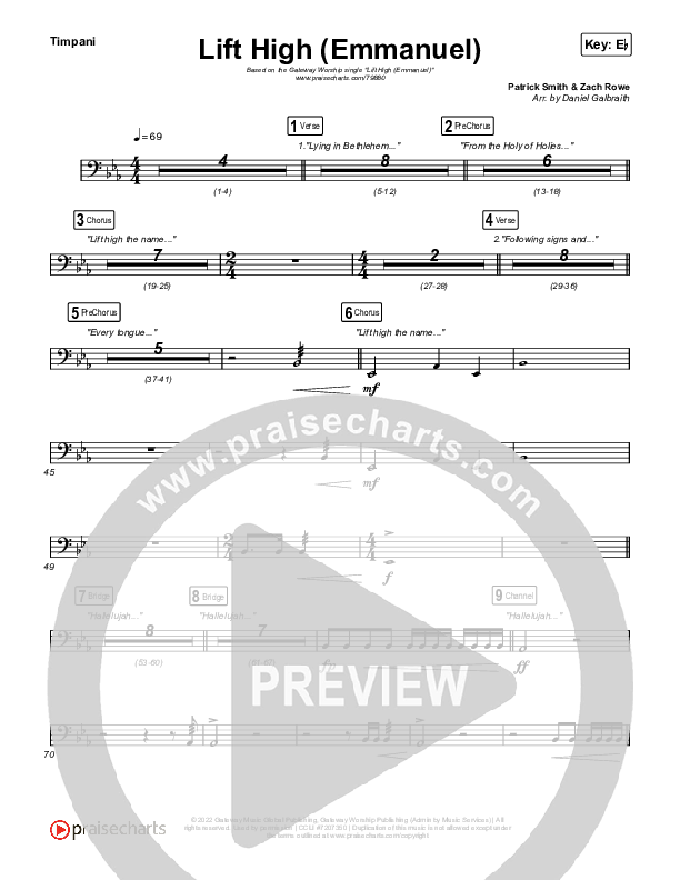 Lift High (Emmanuel) Timpani (Gateway Worship)