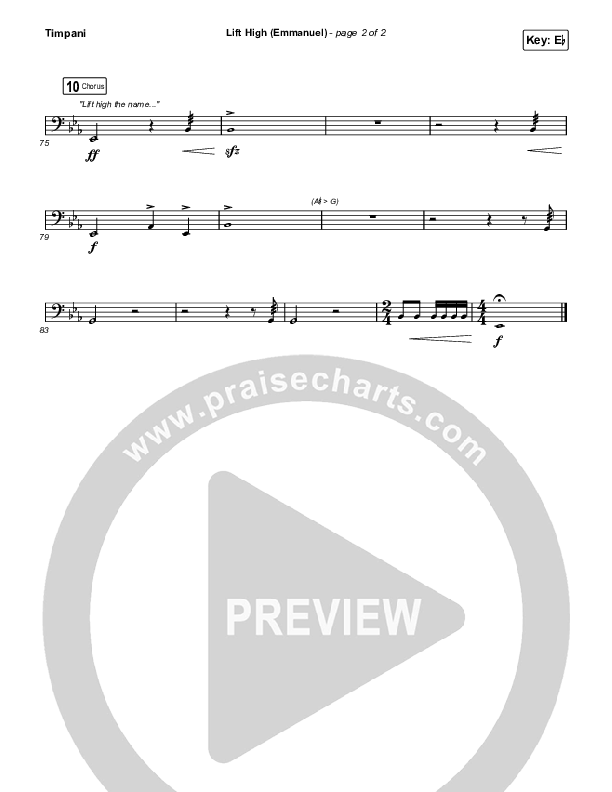 Lift High (Emmanuel) Timpani (Gateway Worship)