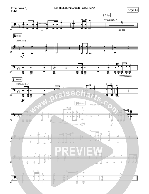 Lift High (Emmanuel) Trombone 3/Tuba (Gateway Worship)