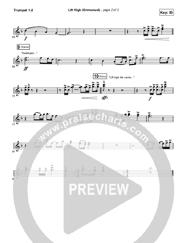 Lift High (Emmanuel) Trumpet 1,2 (Gateway Worship)