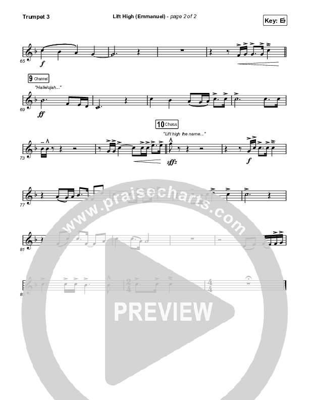 Lift High (Emmanuel) Trumpet 3 (Gateway Worship)