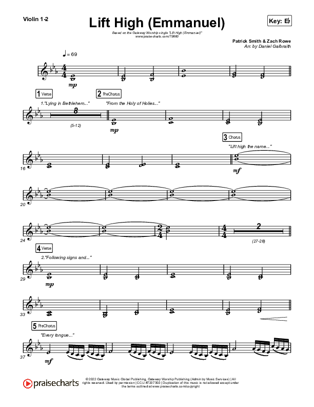 Lift High (Emmanuel) String Pack (Gateway Worship)