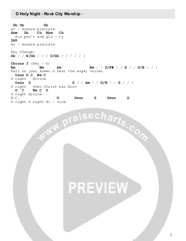 O Holy Night Chord Chart (Rock City Worship)