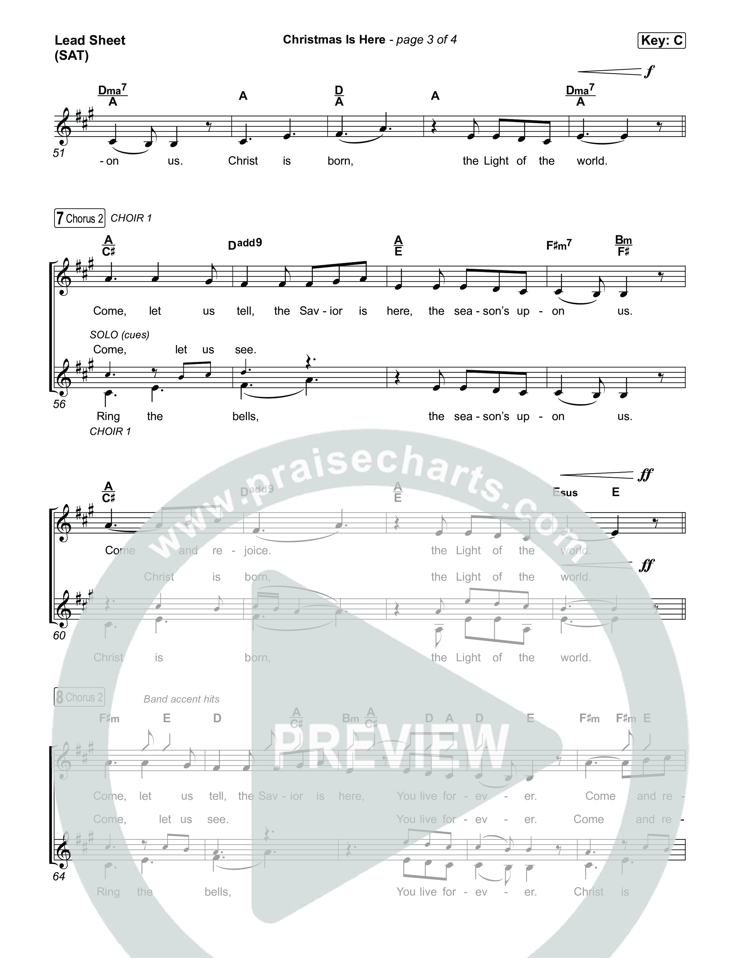 Christmas Is Here Lead Sheet (SAT) (Michael W. Smith)