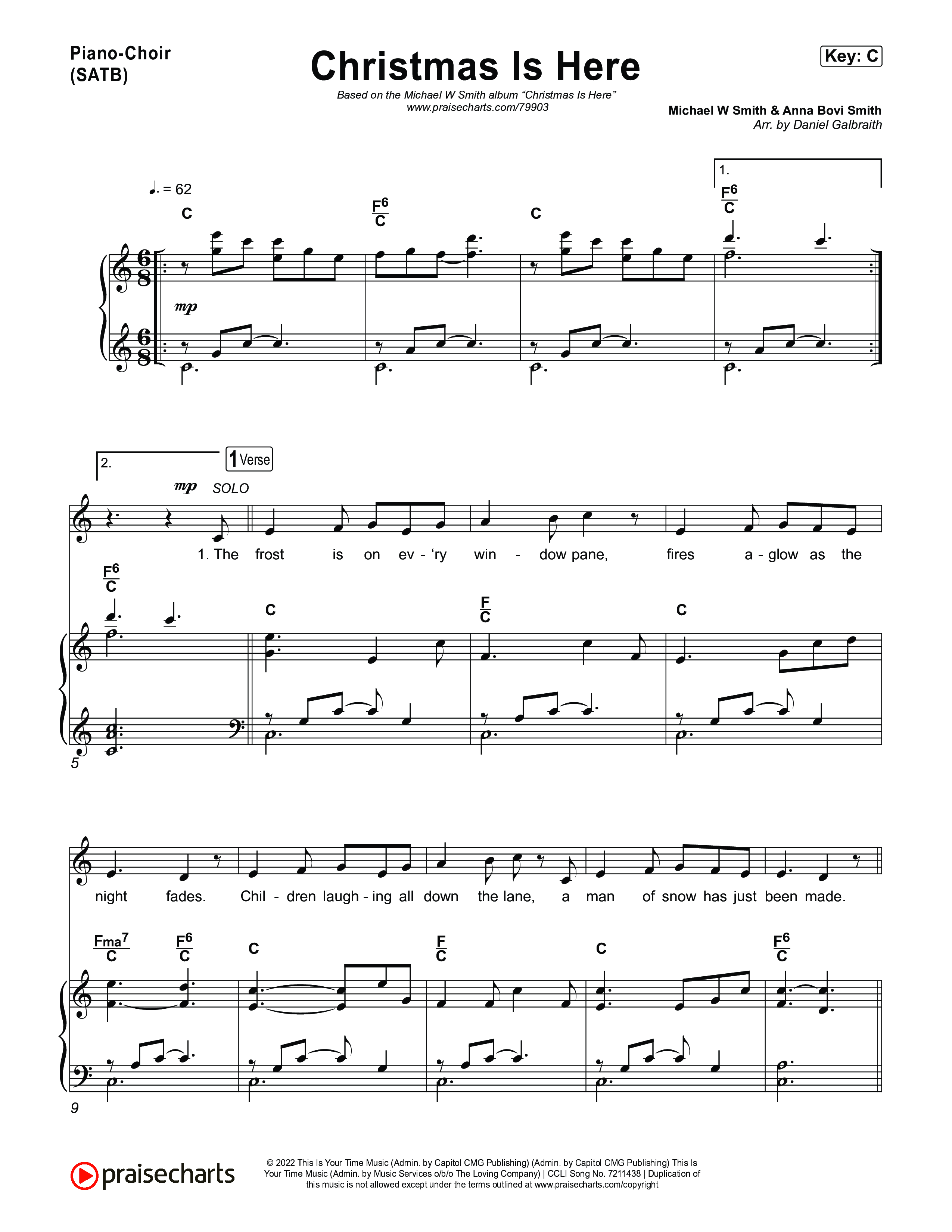 Christmas Is Here Piano/Vocal Pack (Michael W. Smith)