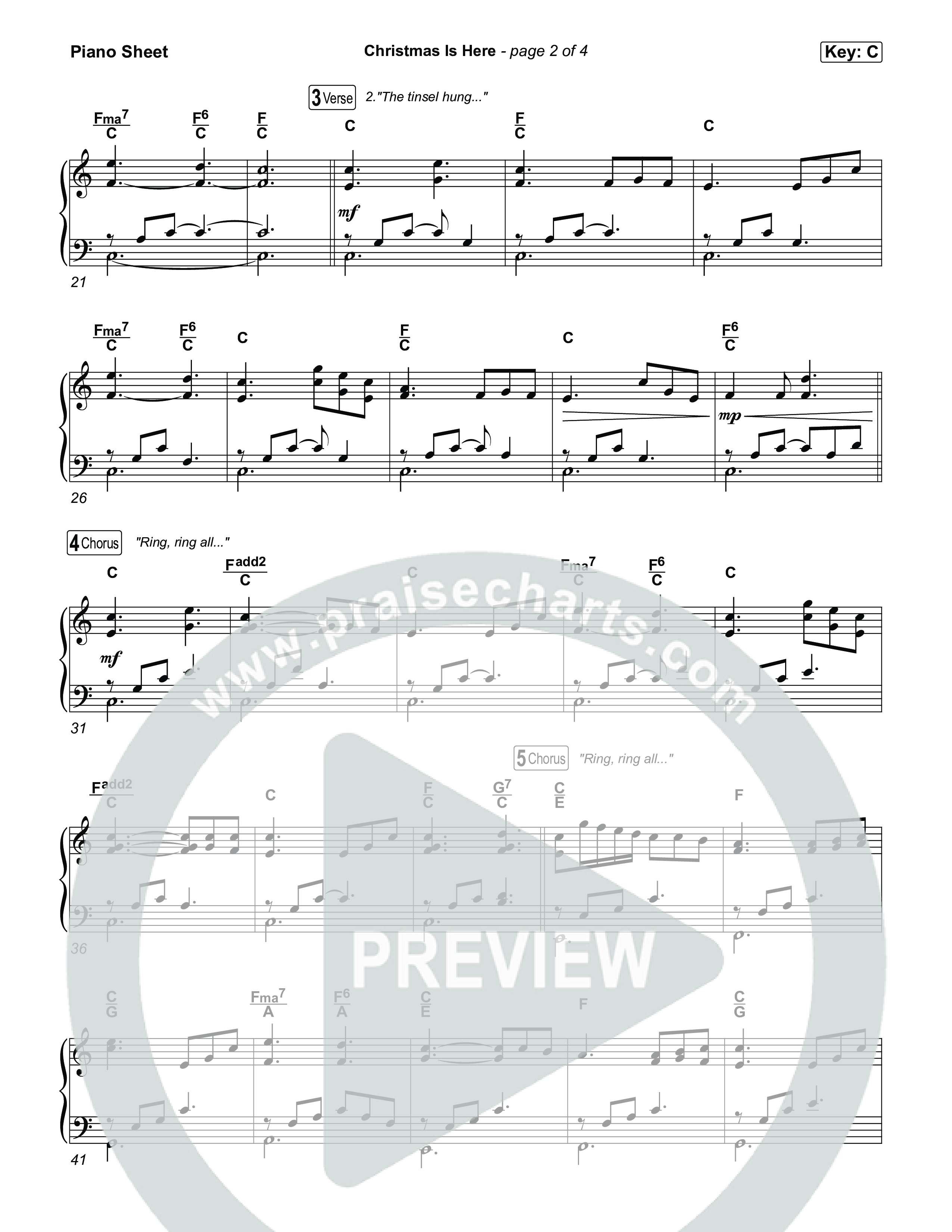 Christmas Is Here Piano Sheet (Michael W. Smith)