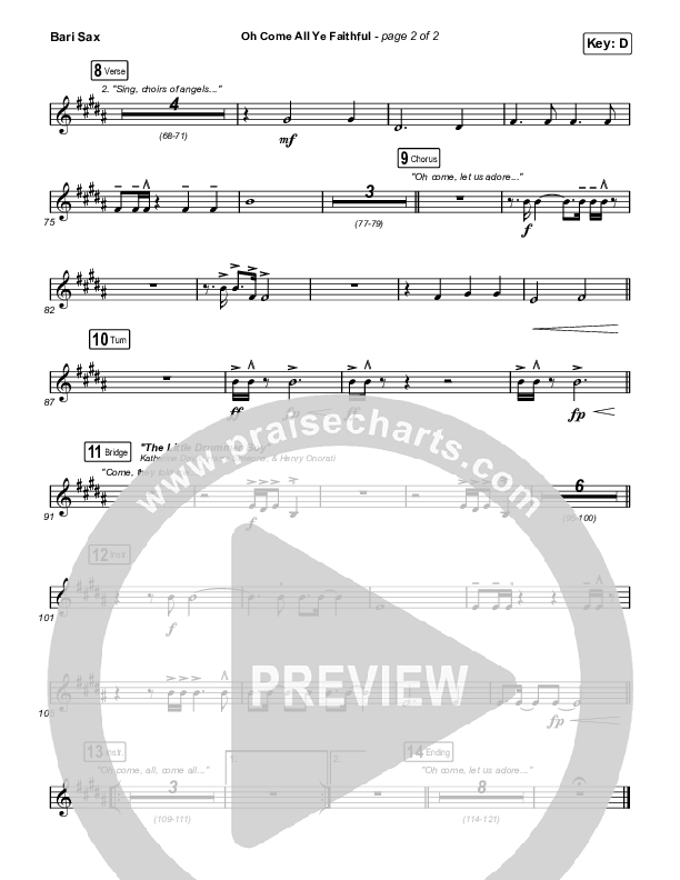 Oh Come All Ye Faithful (Live) Bari Sax (Thrive Worship)