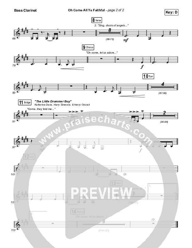 Oh Come All Ye Faithful (Live) Bass Clarinet (Thrive Worship)