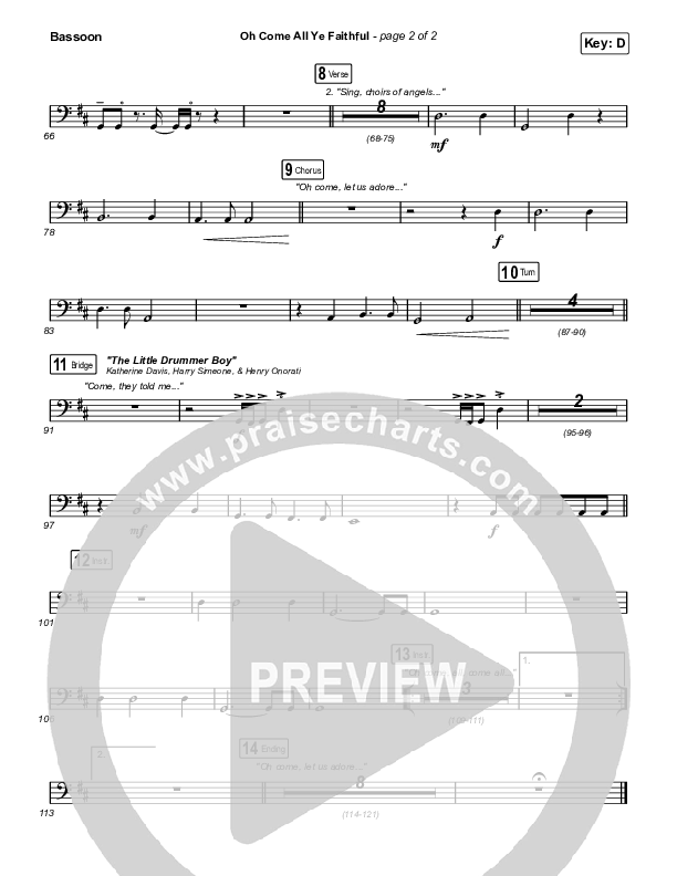 Oh Come All Ye Faithful (Live) Bassoon (Thrive Worship)