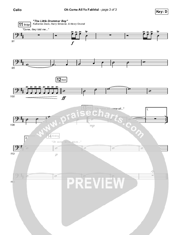 Oh Come All Ye Faithful (Live) Cello (Thrive Worship)