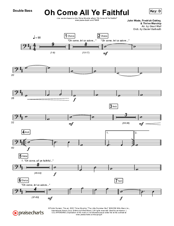 Oh Come All Ye Faithful (Live) Double Bass (Thrive Worship)