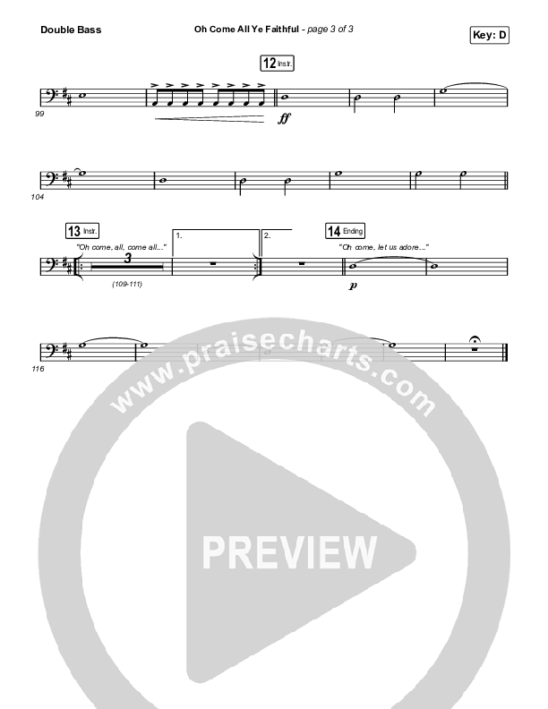 Oh Come All Ye Faithful (Live) Double Bass (Thrive Worship)