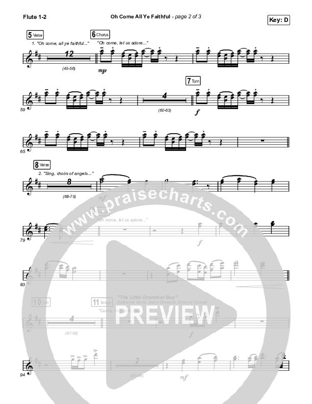 Oh Come All Ye Faithful (Live) Flute 1/2 (Thrive Worship)