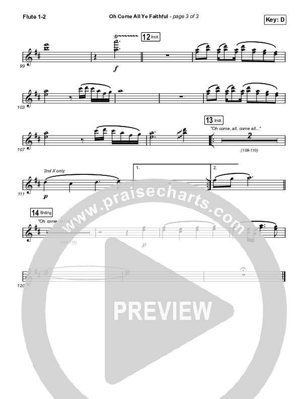 Oh Come All Ye Faithful (Live) Flute 1/2 (Thrive Worship)