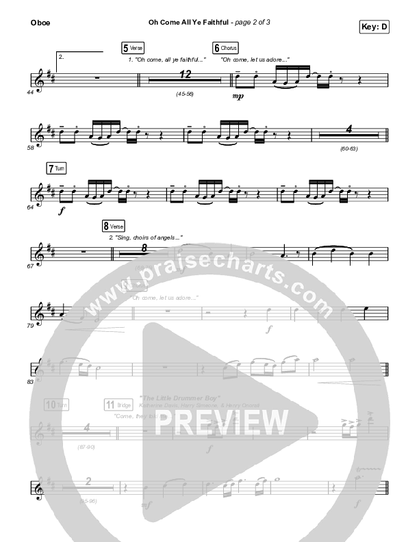 Oh Come All Ye Faithful (Live) Oboe (Thrive Worship)