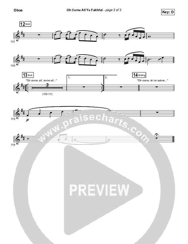 Oh Come All Ye Faithful (Live) Oboe (Thrive Worship)