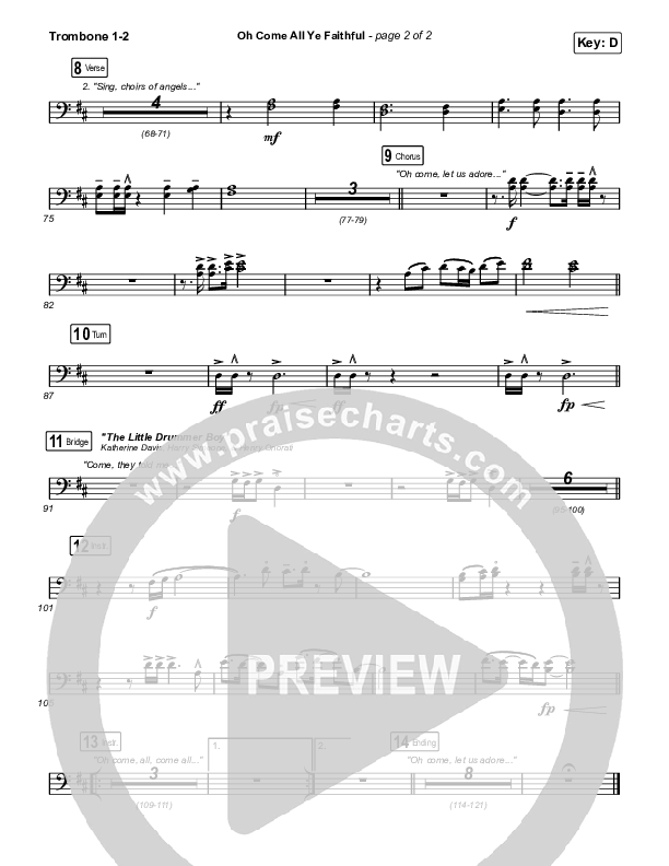 Oh Come All Ye Faithful (Live) Trombone 1/2 (Thrive Worship)