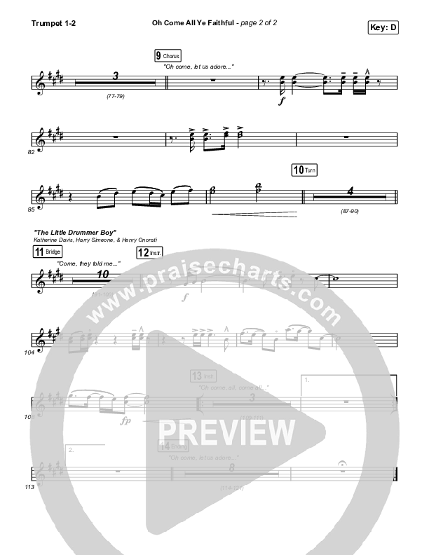 Oh Come All Ye Faithful (Live) Trumpet 1,2 (Thrive Worship)