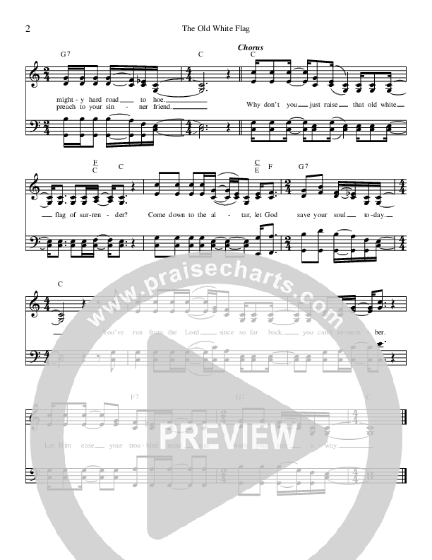 The Old White Flag Lead Sheet (Triumphant Quartet)