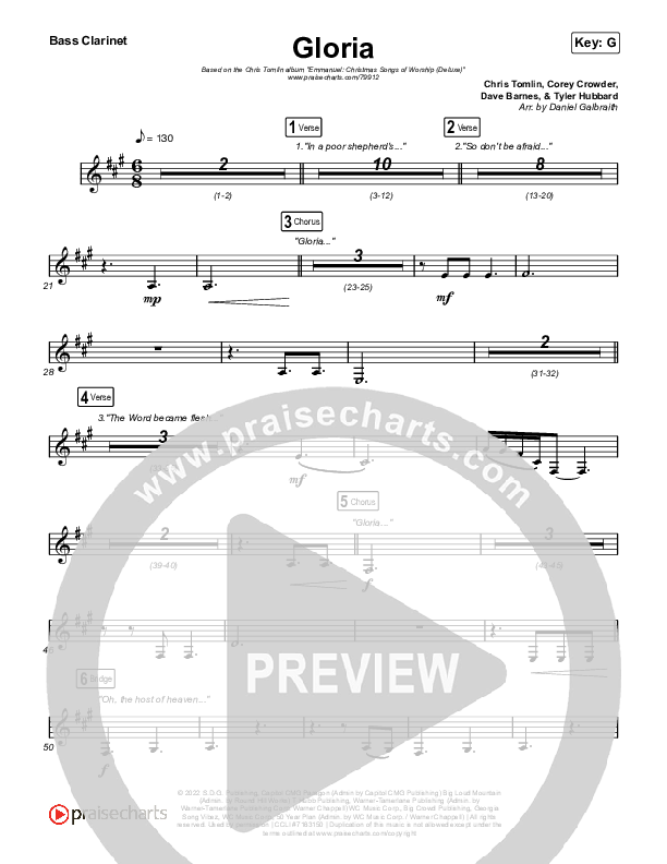 Gloria Bass Clarinet (Chris Tomlin)