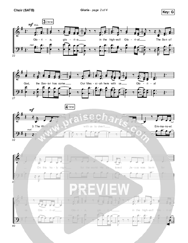 Gloria Vocal Sheet (SATB) (Chris Tomlin)
