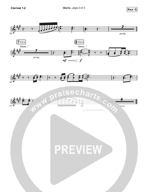 Gloria Clarinet 1/2 (Chris Tomlin)