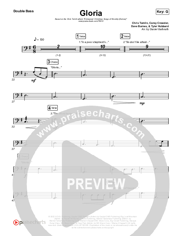 Gloria Double Bass (Chris Tomlin)