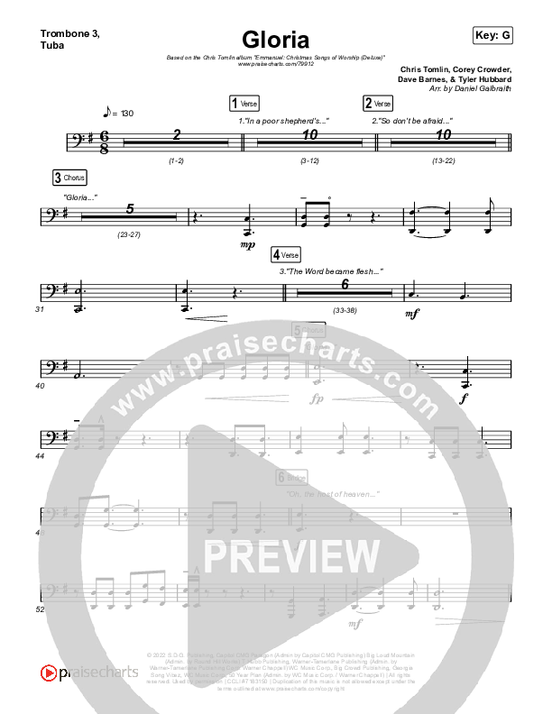 Gloria Trombone 3/Tuba (Chris Tomlin)