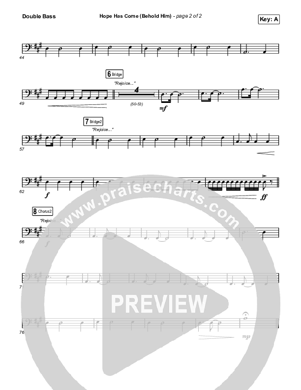 Hope Has Come (Behold Him) String Bass (Red Rocks Worship)