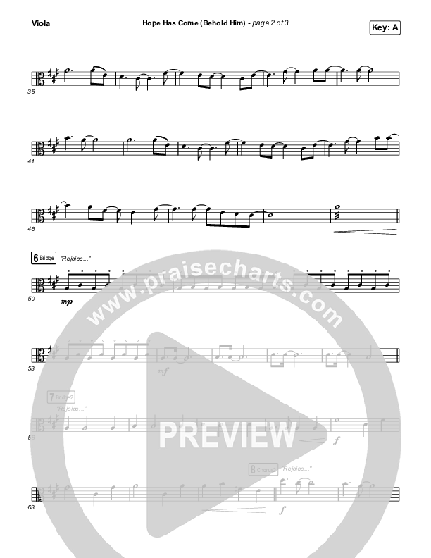 Hope Has Come (Behold Him) Viola (Red Rocks Worship)