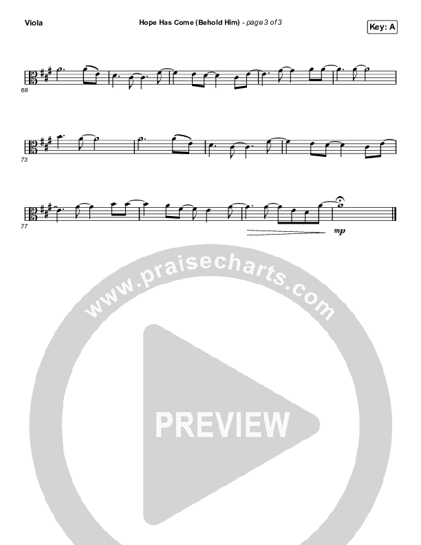 Hope Has Come (Behold Him) Viola (Red Rocks Worship)