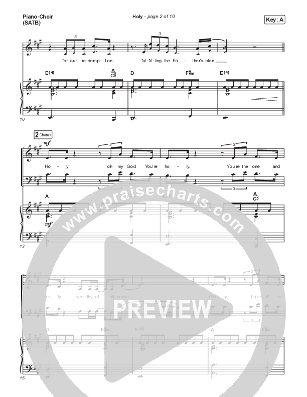 Holy Piano/Vocal (SATB) (David Leonard)