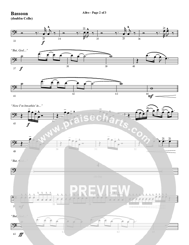 Alive (Choral Anthem SATB) Bassoon (Word Music Choral / Arr. Cliff Duren)