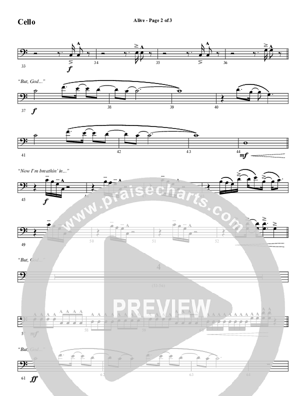 Alive (Choral Anthem SATB) Cello (Word Music Choral / Arr. Cliff Duren)