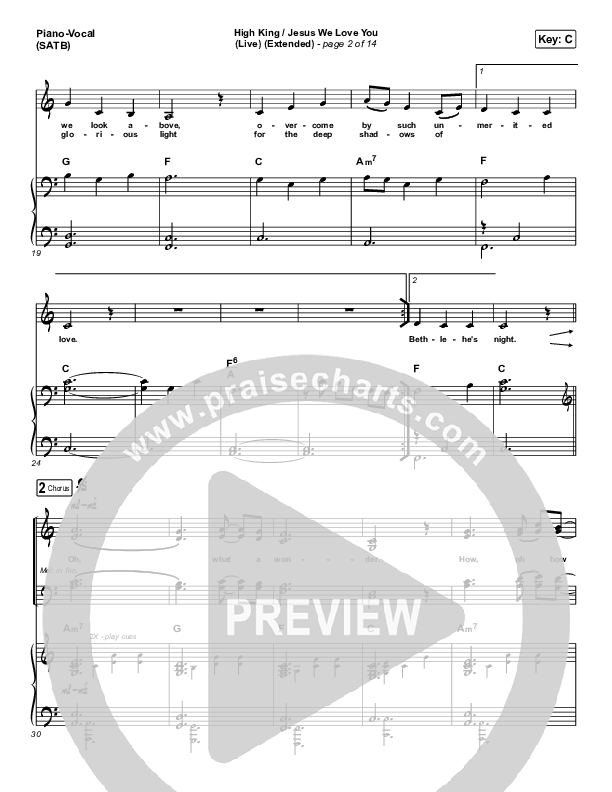 High King Of Heaven / Jesus We Love You (Spontaneous) (Live) Piano/Vocal (SATB) (The McClures)