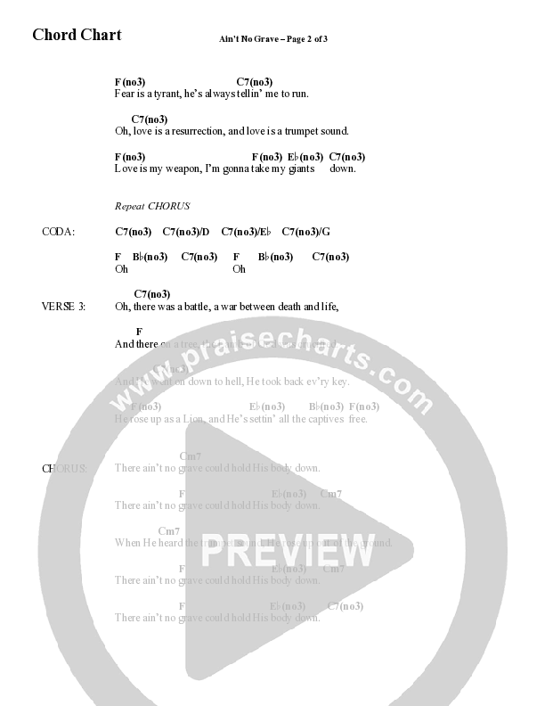 Ain't No Grave (Choral Anthem SATB) Chord Chart (Word Music Choral / Arr. Luke Gambill)
