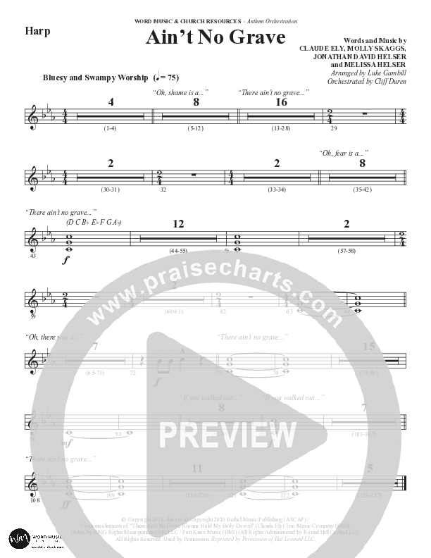 Ain't No Grave (Choral Anthem SATB) Harp (Word Music Choral / Arr. Luke Gambill)