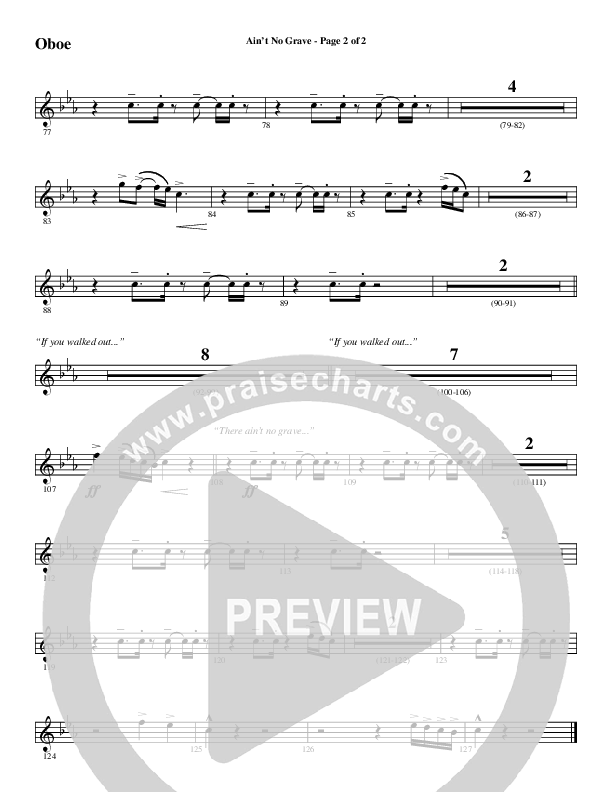 Ain't No Grave (Choral Anthem SATB) Oboe (Word Music Choral / Arr. Luke Gambill)