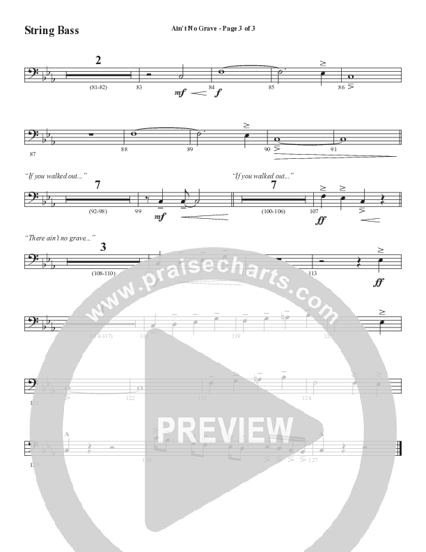 Ain't No Grave (Choral Anthem SATB) String Bass (Word Music Choral / Arr. Luke Gambill)