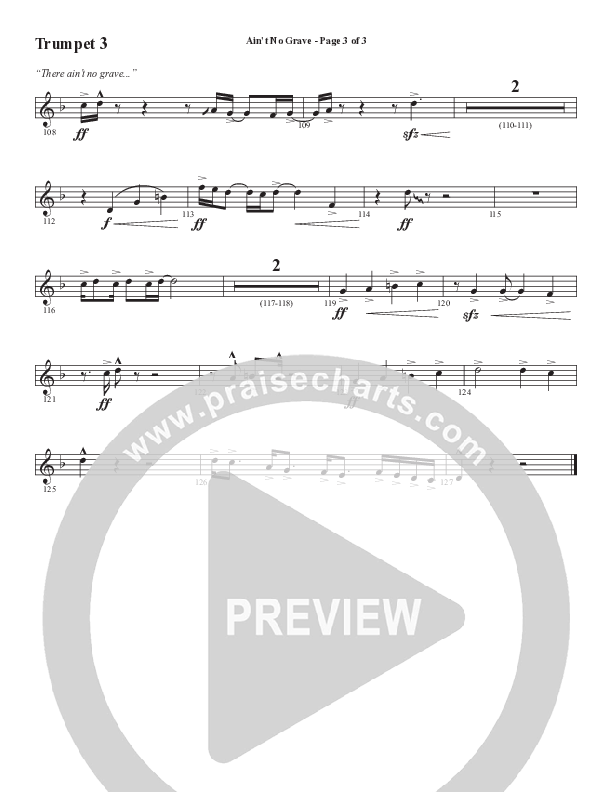 Ain't No Grave (Choral Anthem SATB) Trumpet (Word Music Choral / Arr. Luke Gambill)