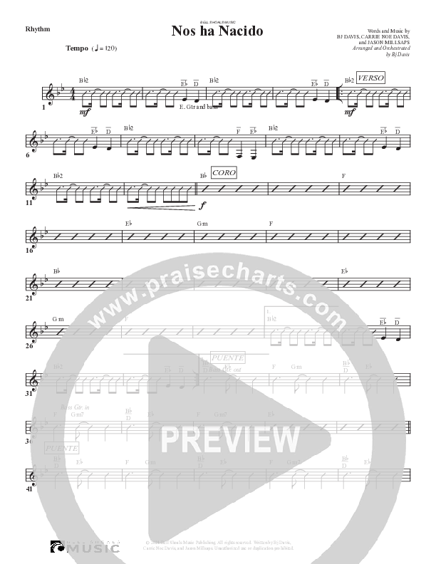 Nos ha Nacido Rhythm Chart (Bell Shoals Music)