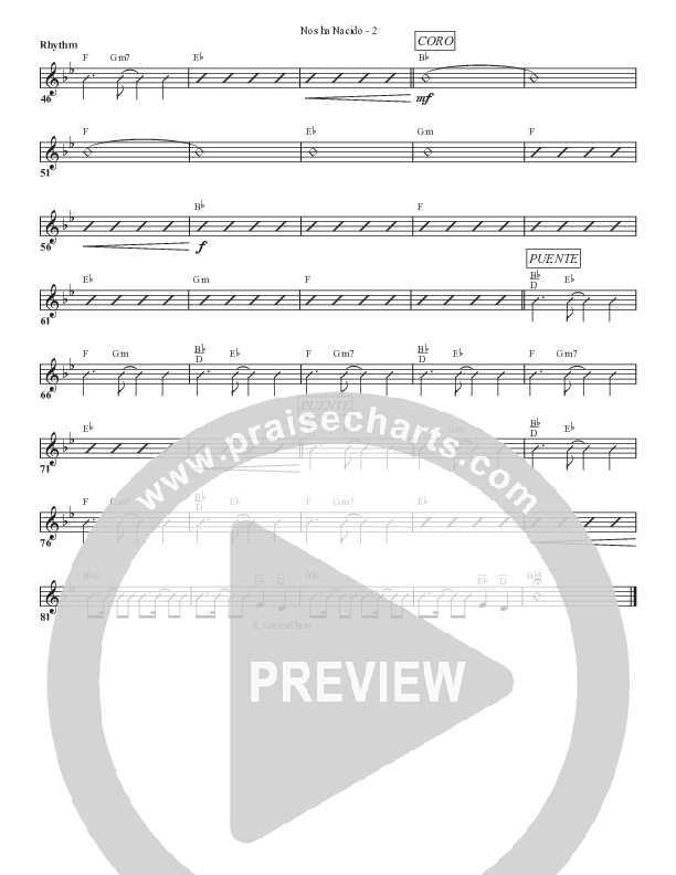 Nos ha Nacido Rhythm Chart (Bell Shoals Music)