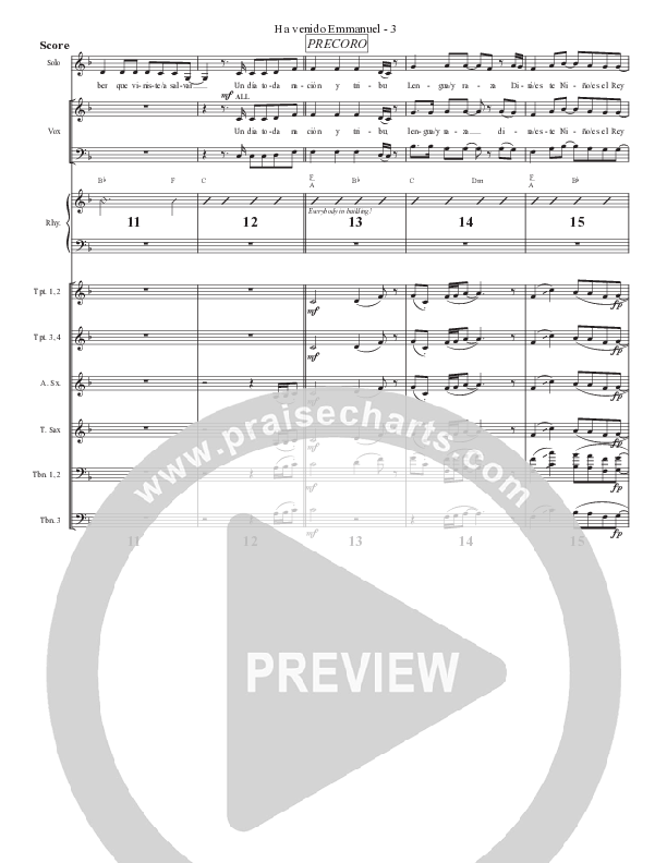 Ha venido Emmanuel Conductor's Score (Bell Shoals Music)