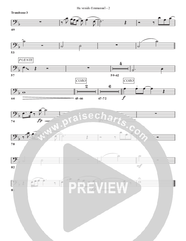 Ha venido Emmanuel Trombone 3 (Bell Shoals Music)