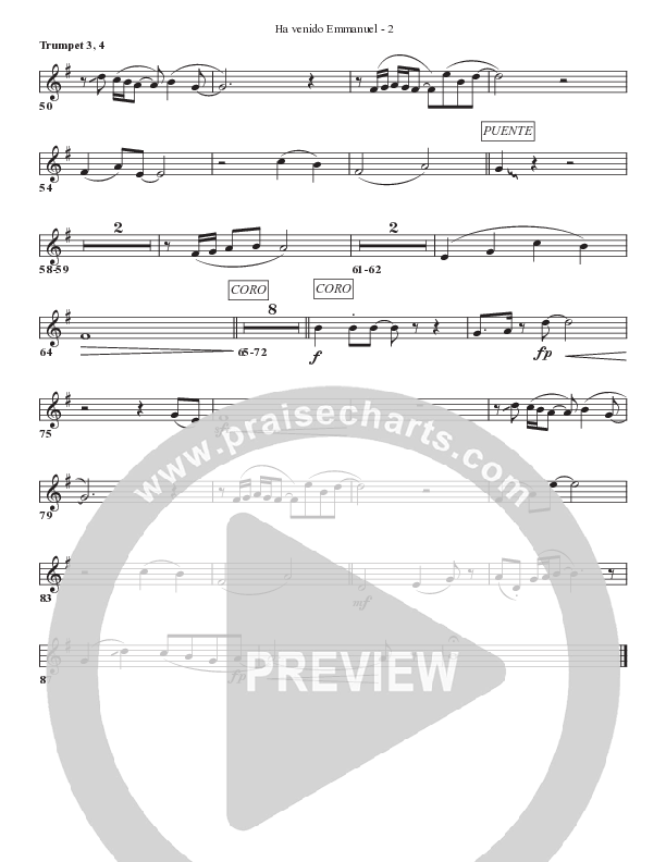 Ha venido Emmanuel Trumpet 3/4 (Bell Shoals Music)