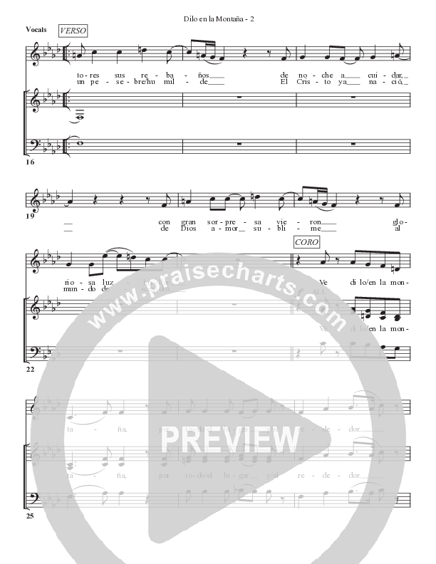 Ve dilo en la Montaña Choir Sheet (Bell Shoals Music)